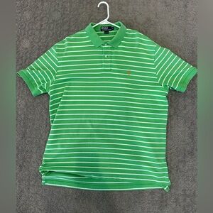 Men’s polo, Ralph Lauren, short sleeve XL collared shirt, green white